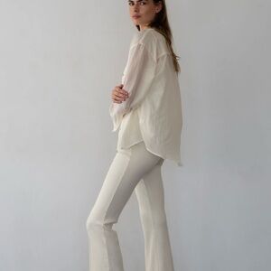 DONNI. Cream Flare Women's Pants